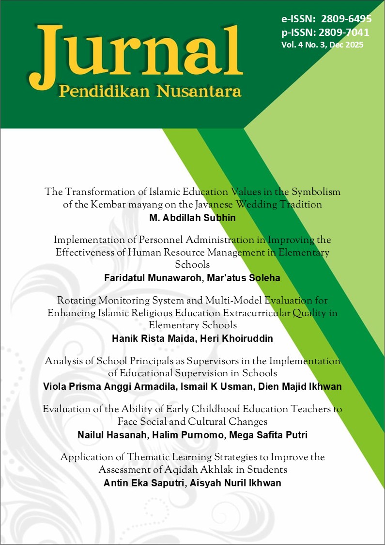 					View Vol. 4 No. 3 (2025): Jurnal Pendidikan Nusantara (September-December)
				